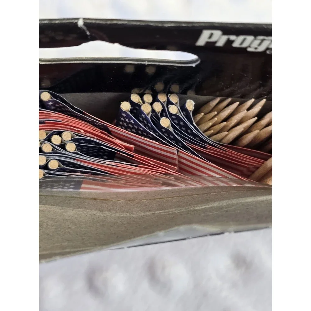 Vintage Cocktail Paper Flags Picks American Party Toothpicks Y2K Progressus Food